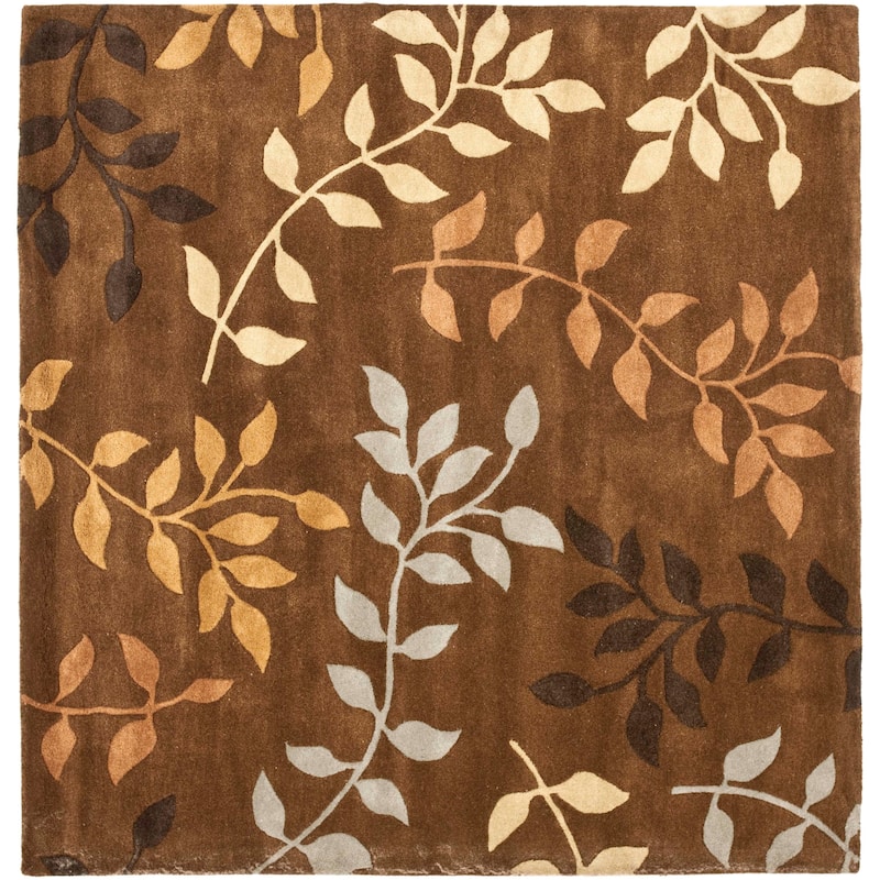 SAFAVIEH Handmade Soho Loni N.Z. Wool Rug - 6' Square - Brown/Multi