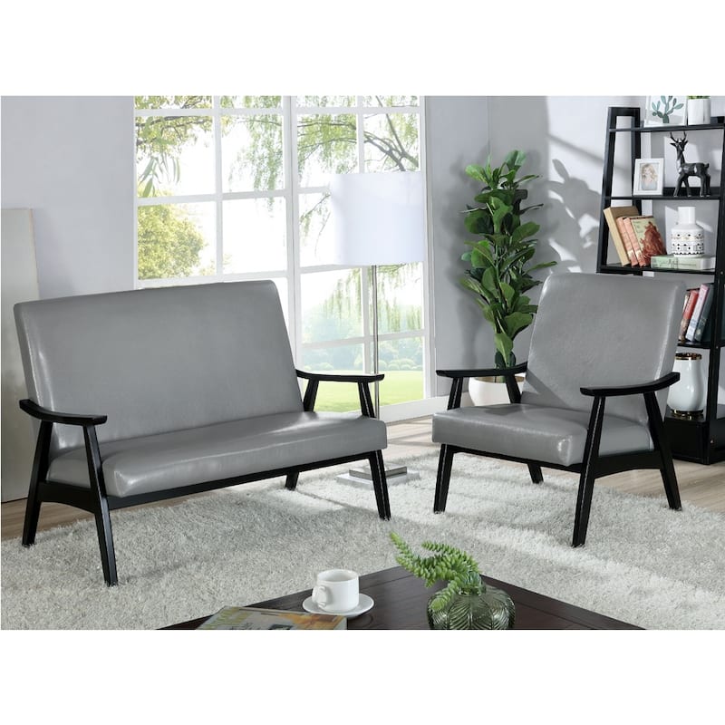 Balf Contemporary Faux Leather Loveseat Bench by Furniture of America