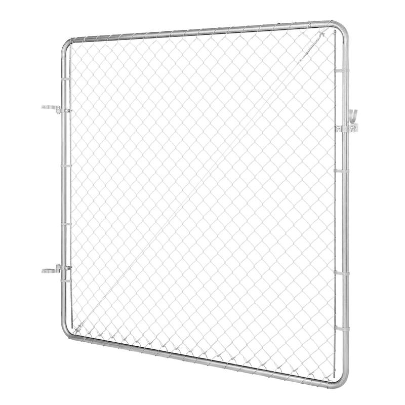 Galvanized Steel Chain Link Gate for Outdoor Yard and Garden - 70x72 inch