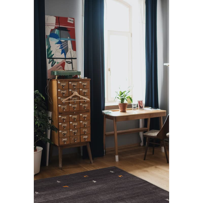 Kashkuli Gabbeh Grey Rug 3'9" x 3'10" - 3'9 x 3'10