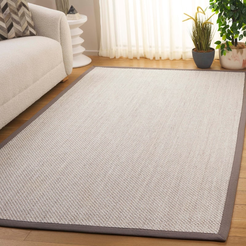 SAFAVIEH Natural Fiber Lorine Casual Border Sisal Rug - 5' x 8' - Marble/Khaki