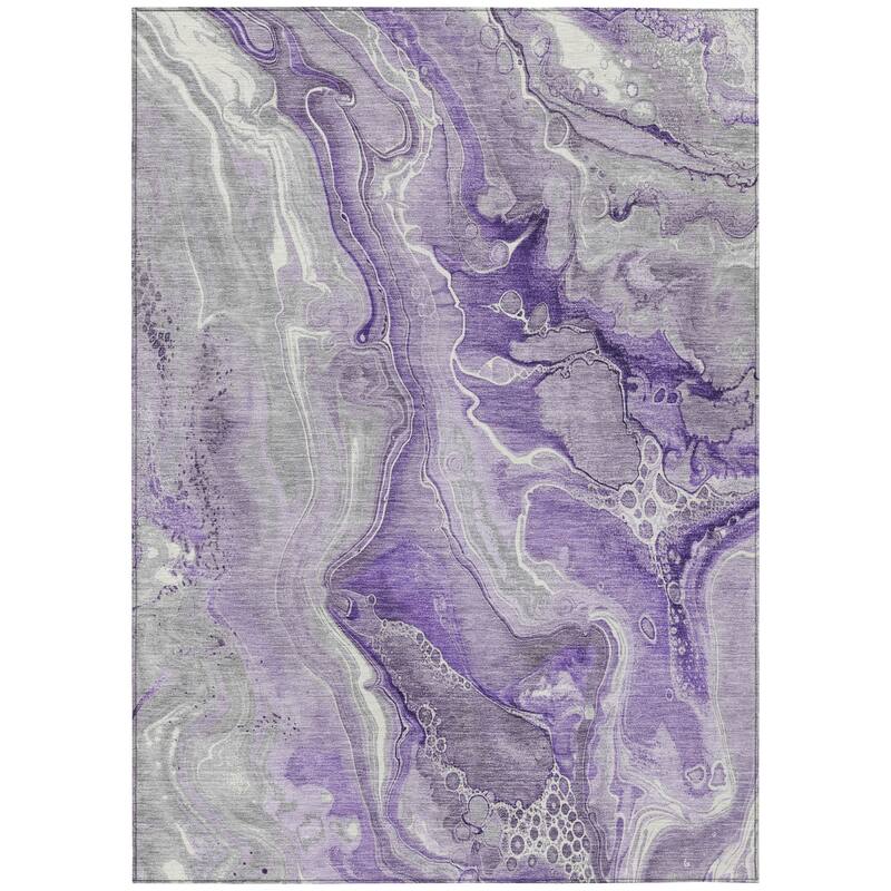 HomeRoots Abstract Modern Rectangle Outdoor Rug