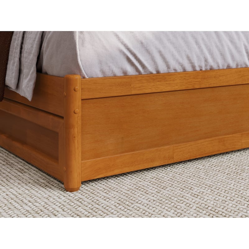 Wesley Platform Bed with Panel Footboard and Twin XL Trundle