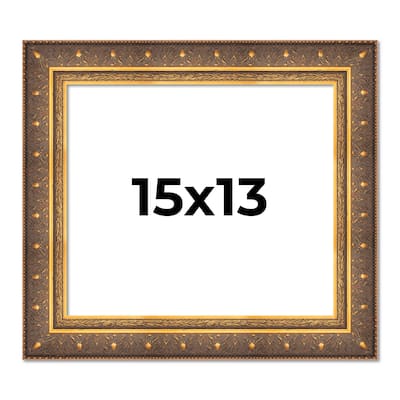 15x13 Frame Vintage Gold Solid Wood Picture Frame | 2.5 Inch Moulding