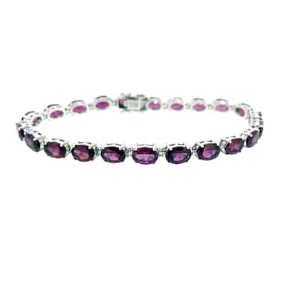 925 Sterling Silver Rhodolite Garnet Bracelet