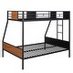 preview thumbnail 6 of 11, Twin over Full Metal Bunk Bed Modern Style Steel Frame with Safety Rail, Built-in Ladder for Bedroom, Dorm, Boys, Girls, Adults