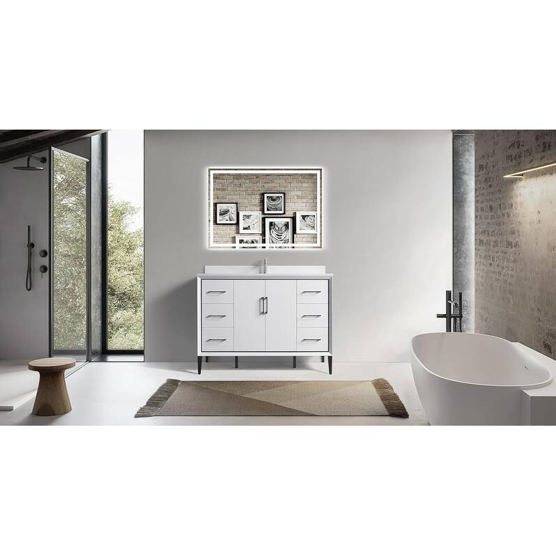 VSD Freestanding Shaker Bathroom Vanity with Cultured Marble Sink