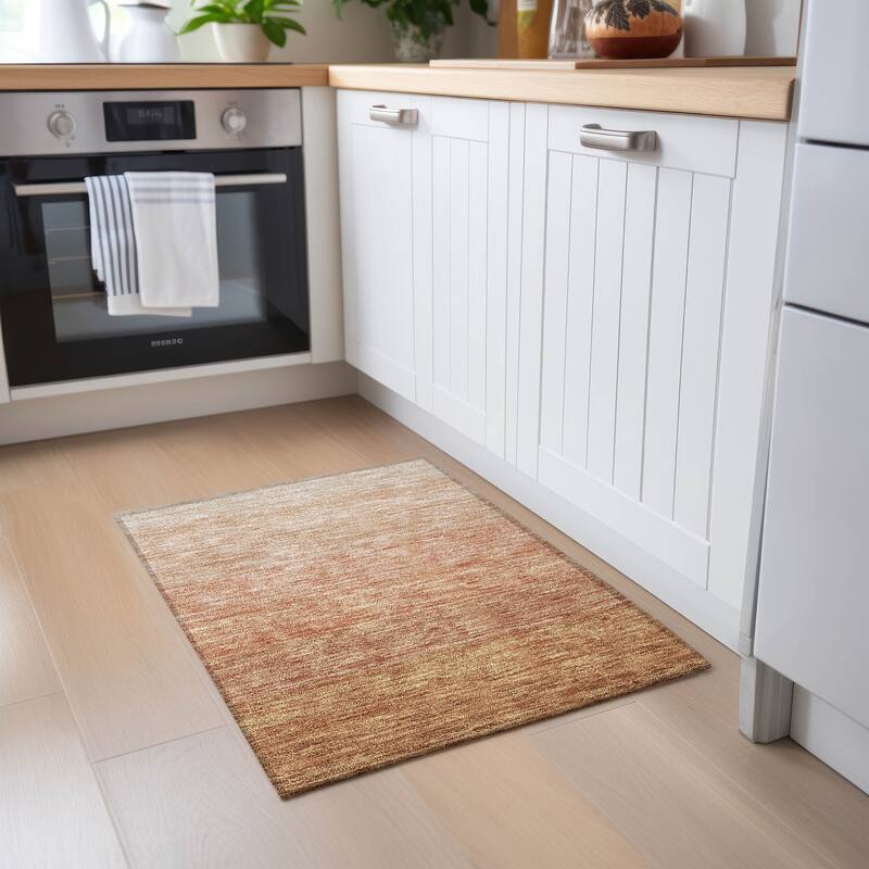 Machine Washable Indoor/ Outdoor Chantille Ombre Solid Rug