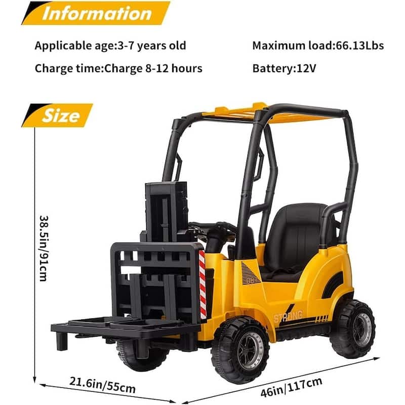 12V Kids Ride on Forklift Car with Tent