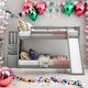 preview thumbnail 1 of 7, Modern Twin Over Twin Bunk Bed With Convertible Slide And Stairway,Space-saving,For Bedroom Grey