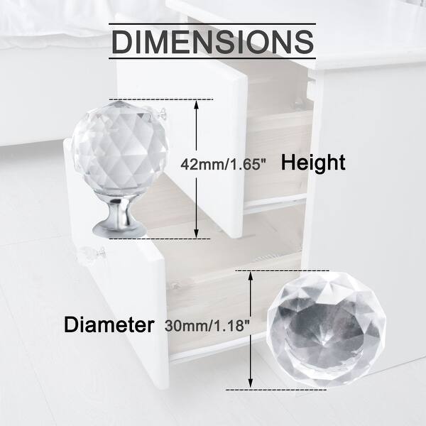 Shop Crystal Knobs Aluminum Alloy Base Round Shape Knob Drawer