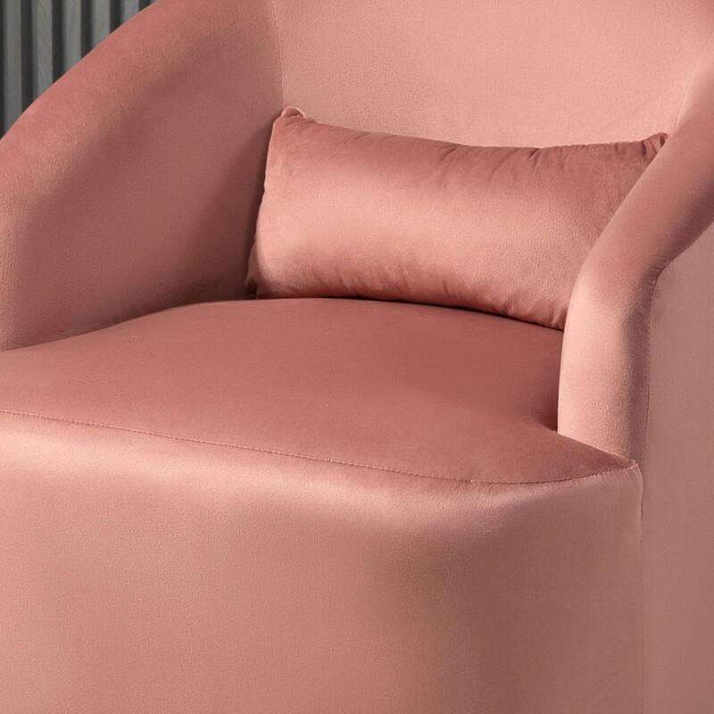 Accent Chair with Barrel-shaped Design and 360 Degree Swivel Feature