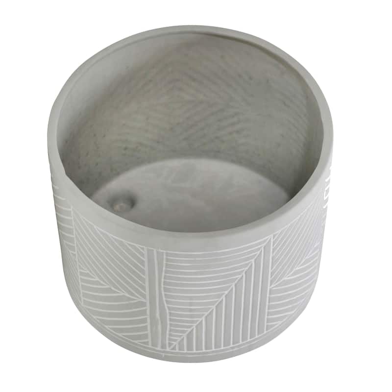 Sagebrook Home Indoor Outdoor Ceramic Textured Footed Planters Set of 2