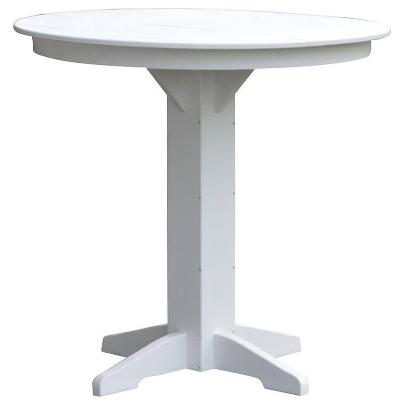 Poly Lumber Round Bar Table - 44" - White