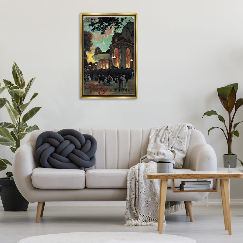 Stupell Vichy Cultural Antique Poster Framed Floater Canvas Wall Art Design By Marcus Jules