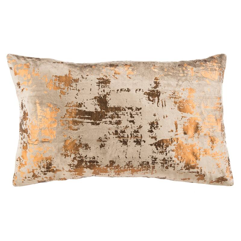 SAFAVIEH Carlijn Beige/ Gold Metallic 12 x 20-inch Decorative Pillow