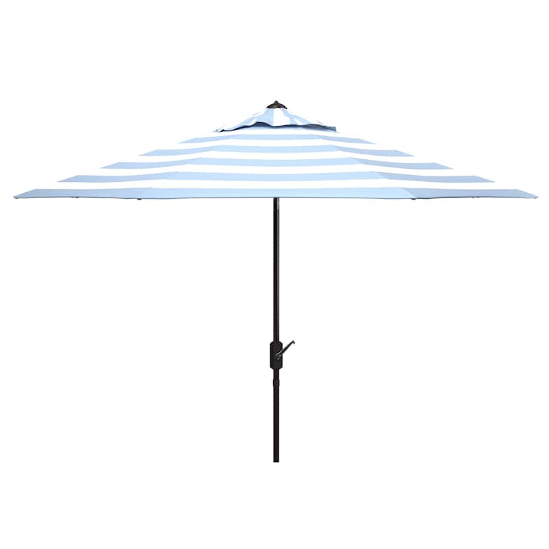 SAFAVIEH Addyson Fashion Line 9 Ft. Umbrella, Base Not Included - Baby Blue/White