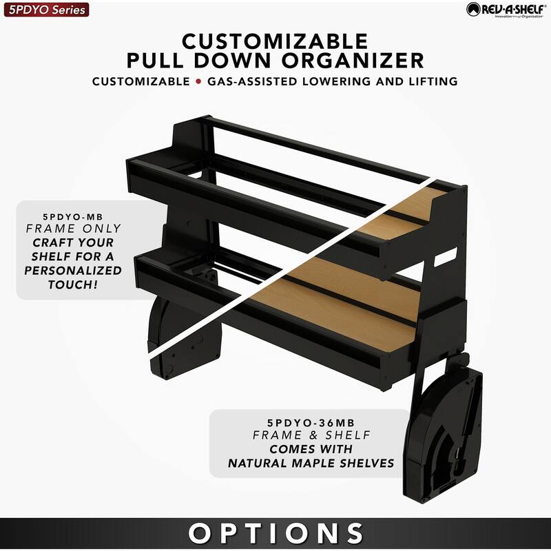 Rev-A-Shelf 5PDYO Modern 34-3/4" Wide Pull or Swing Out Shelf Frame