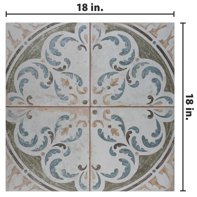 Merola Tile Kings Porto Amaral 17-5/8" x 17-5/8" Ceramic Floor and Wall Tile