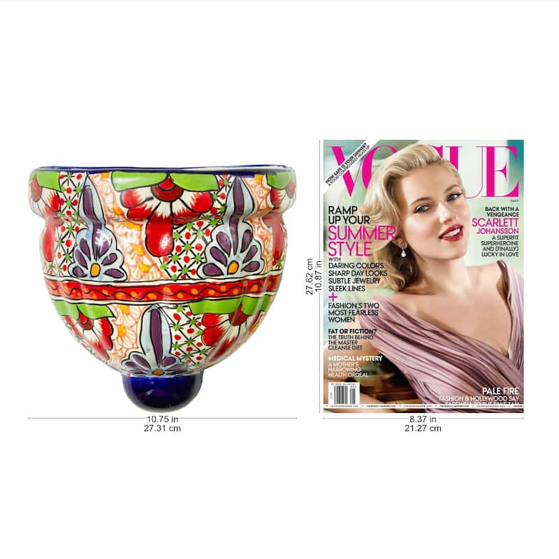 Novica Handmade Talavera Garden Ceramic Wall Planter