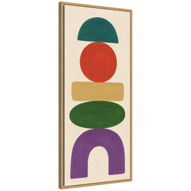 Kate and Laurel Toys Panel by Laura Moss Framed Canvas Wall Art Print - 18x40