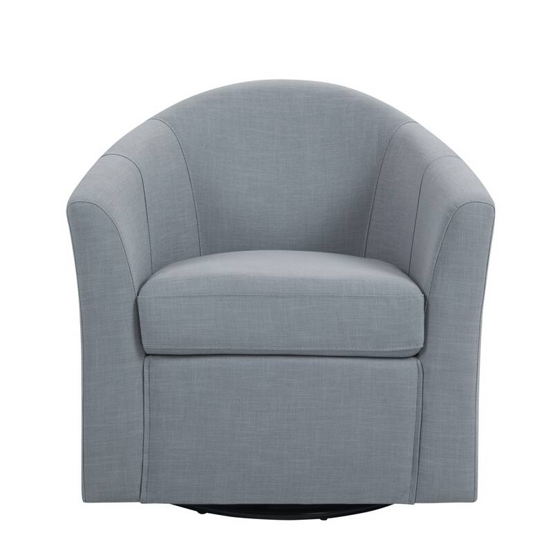 Anna Upholstered Swivel Barrel Accent Chair