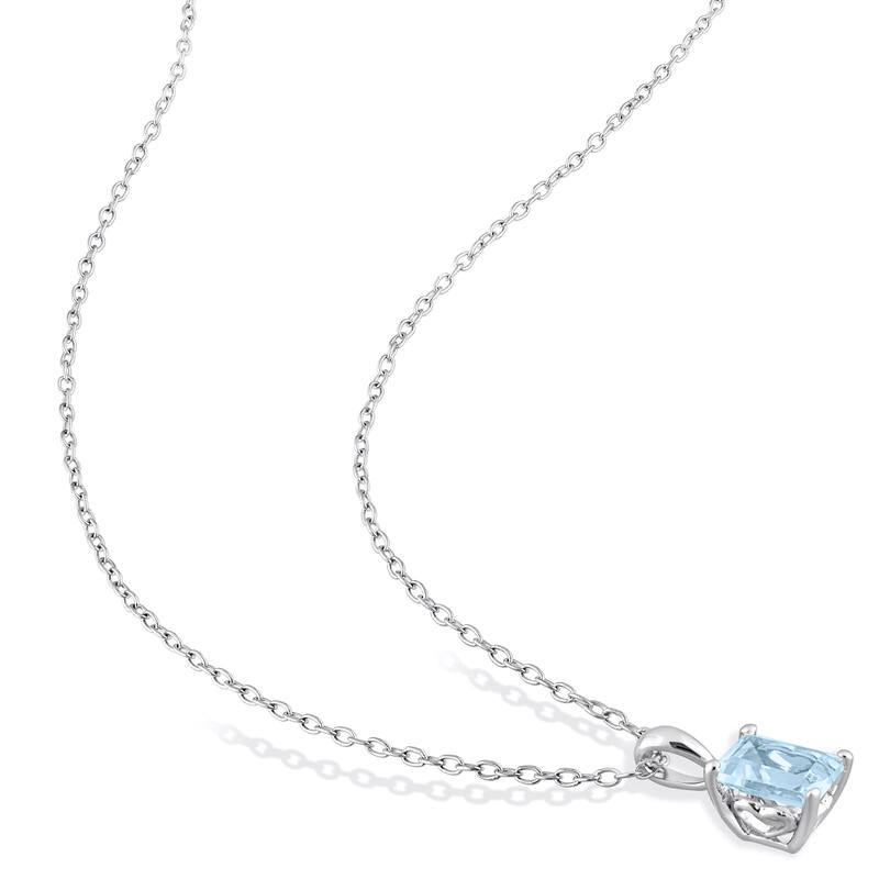 Miadora 3 3/4ct TGW Emerald-Cut & Octagon Sky Blue Topaz Set of Necklace & Earrings Sterling Silver