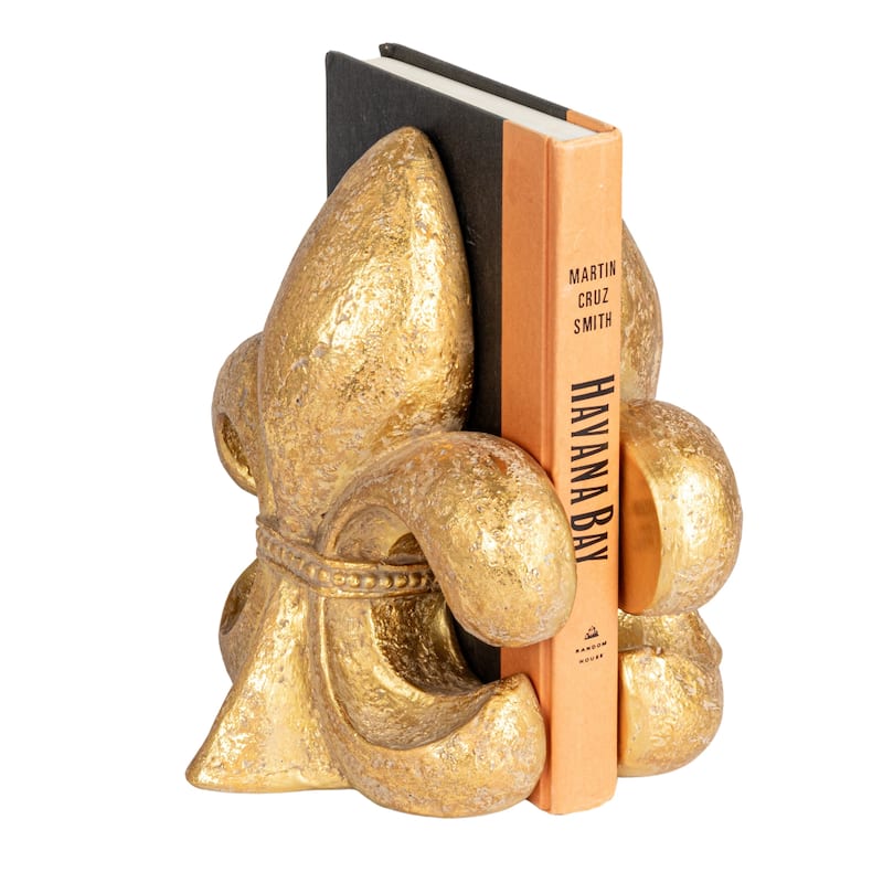 Decorative Fleur de Lis Bookends, Set of 2