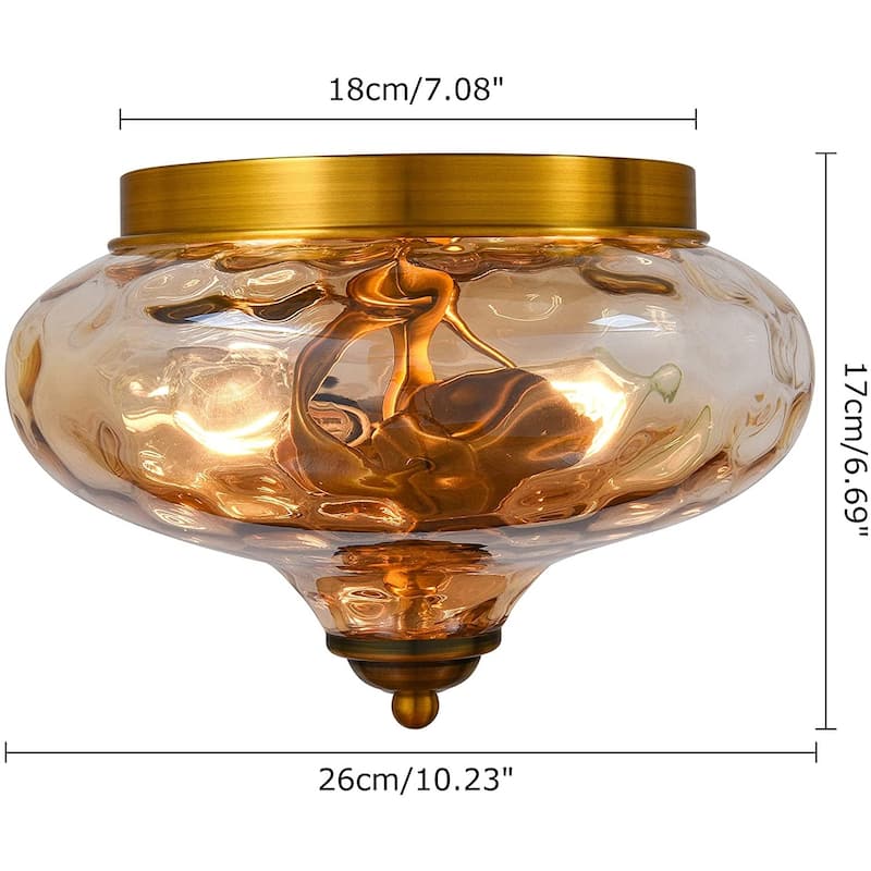 2 light glass flush mount light modern ceiling lamp for hallway
