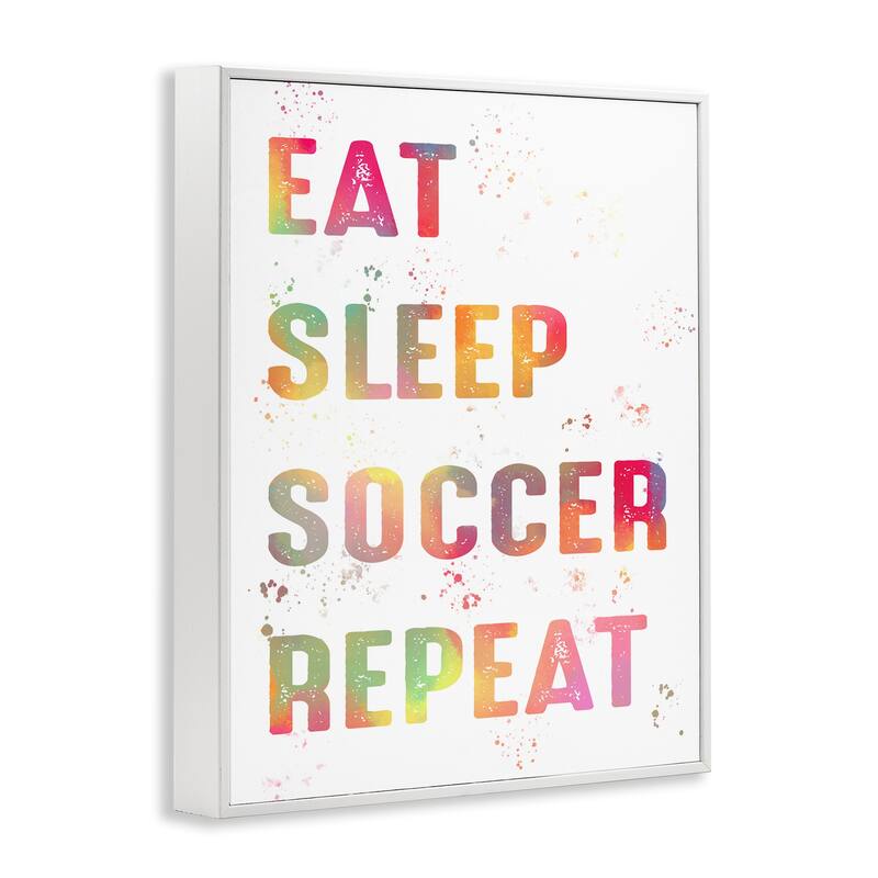 Stupell Pastel Soccer Motivation Framed Giclee Art Design By Marcus Prime