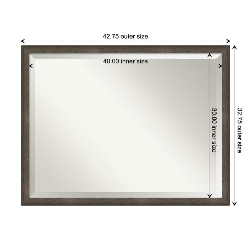 Dappled Narrow Beveled Wood Framed Wall Mirror - Dappled Light Bronze Narrow - Glass Size 40x30