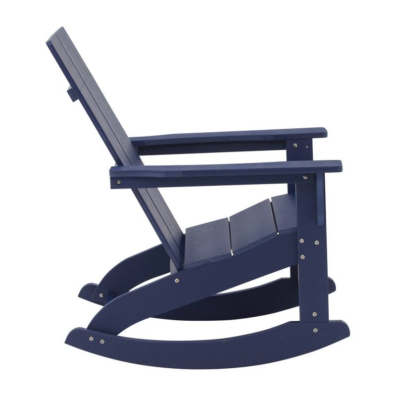 Indoor/Outdoor modern 2-Slat Adirondack Poly Resin Rockers - Set of 2