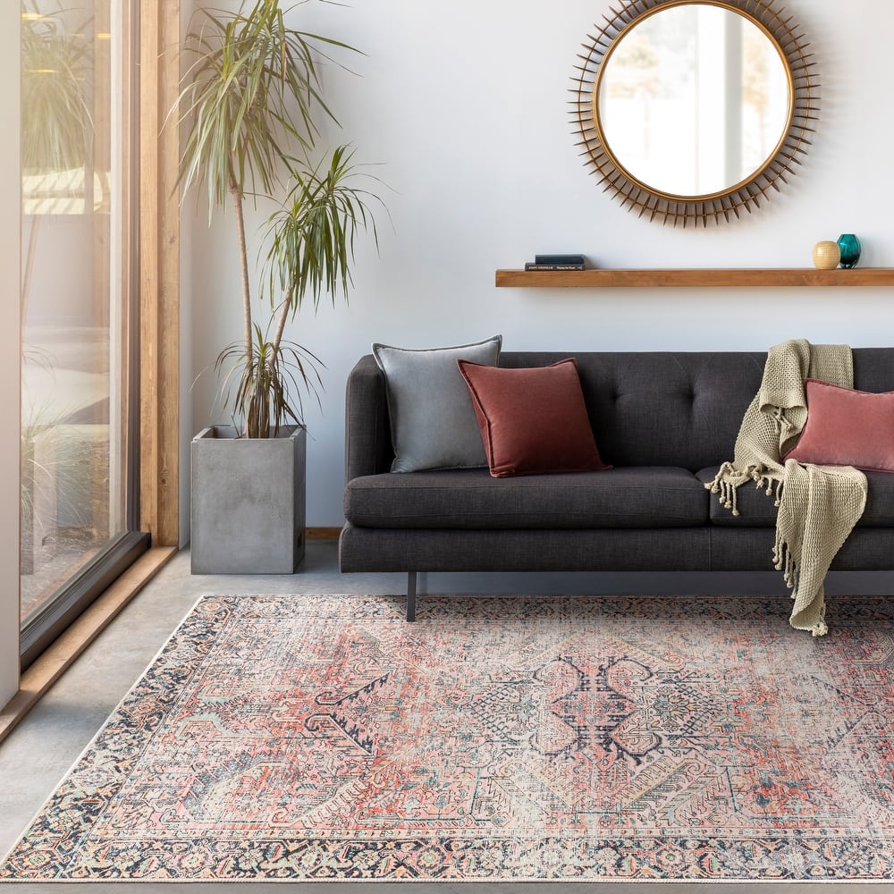 Livabliss Idir Traditional Medallion Machine Washable Area Rug