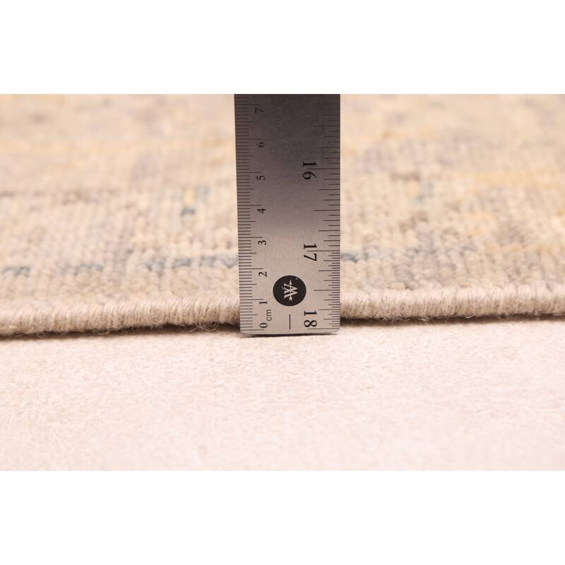 ECARPETGALLERY Hand-knotted Modern Oushak Light Grey Wool Rug - 7'10 x 9'7