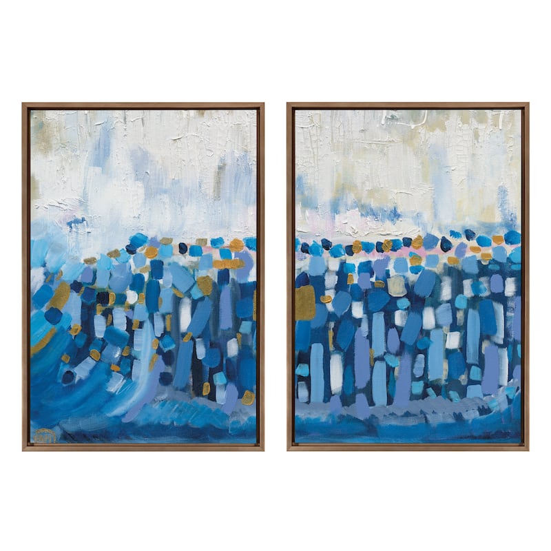 Kate and Laurel Sylvie Queen Elizabeth II Framed Canvas by Leah Nadeau - 2 Piece 23x33 - Plastic - Gold