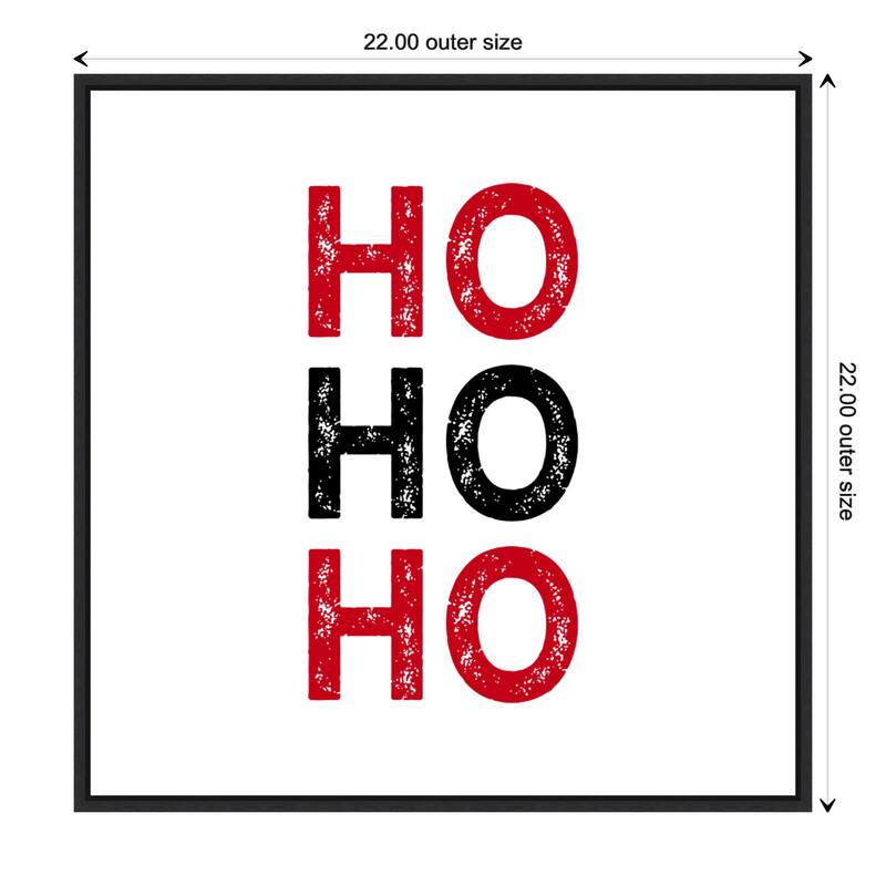 Ho Ho Ho Red Black by Amanti Art Portfolio Framed Canvas Wall Art