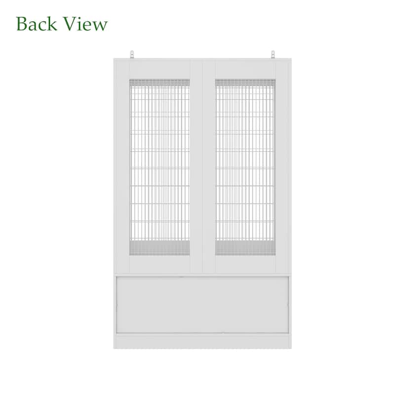 Spacious Indoor Bird Cage Cabinet with Drawers Large Parrot Habitat Bird Cage Furniture - 38.5”x63"