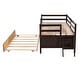 preview thumbnail 11 of 14, Espresso Twin Size Solid Wood Low Loft Bed with Full Safety Fence, Climbing ladder, Storage Drawers and Trundle