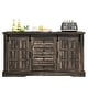 preview thumbnail 23 of 32, Farmhouse Sideboard Buffet Cabinet with Storage-Sliding Barn Doors and 4 Drawers