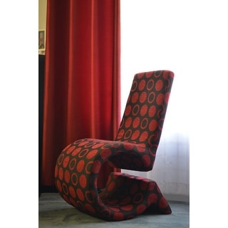 Shop Forte Red/ Black Patterned Fabric Accent Chair - Free ...