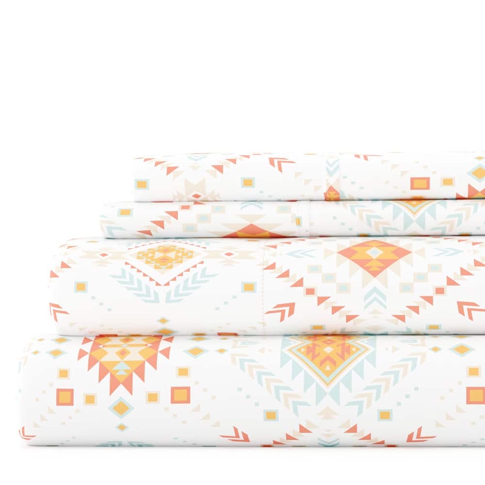 Becky Cameron Aztec Dreams Pattern 4 Piece Deep Pocket Bed Sheet Set