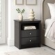 preview thumbnail 2 of 18, Broadway Black 2-drawer and Open Cubby Nightstand