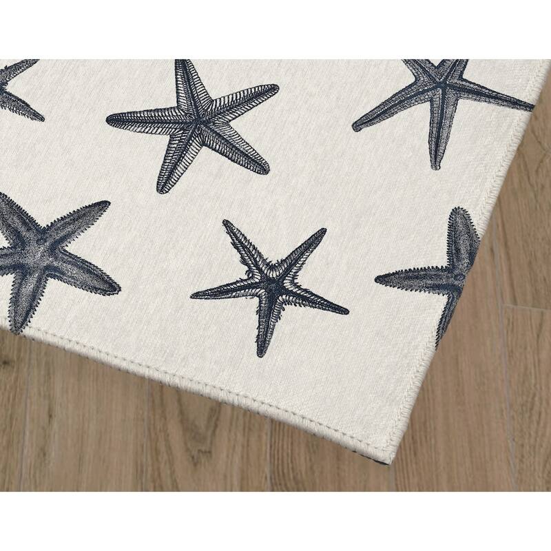 STARFISH DARK BLUE Kitchen Mat By Becky Bailey Bed Bath & Beyond