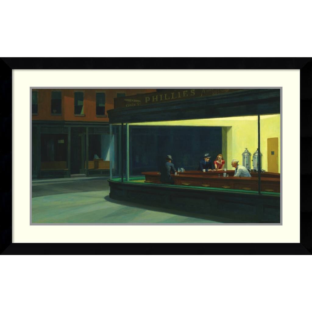 Nighthawks 1942 by Edward Hopper Framed Art Print