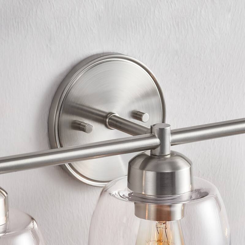 KAWOTI 3-Light Dimmable Bathroom Vanity Light with Glass Shade