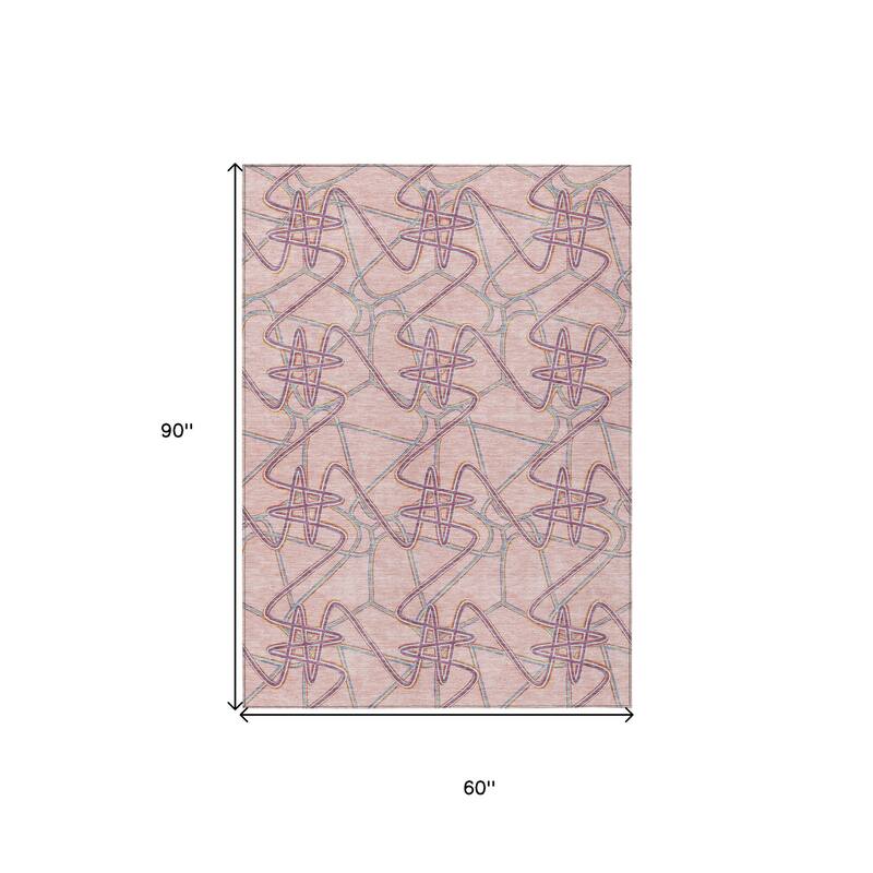 HomeRoots Geometric Contemporary Rectangle Outdoor Rug