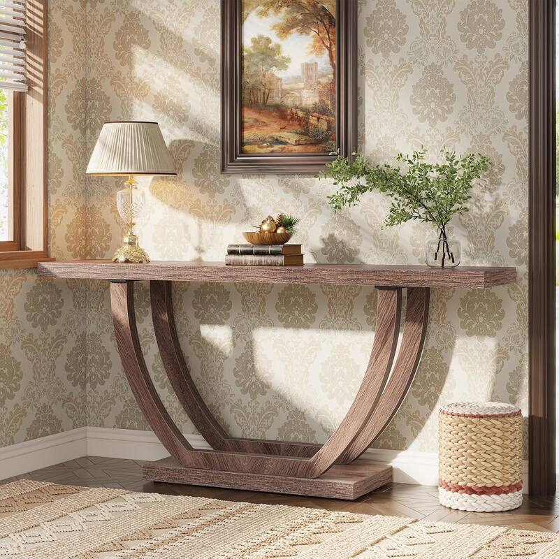 Console Entryway Table Farmhouse, 63 Inches Sofa Table for Entryway