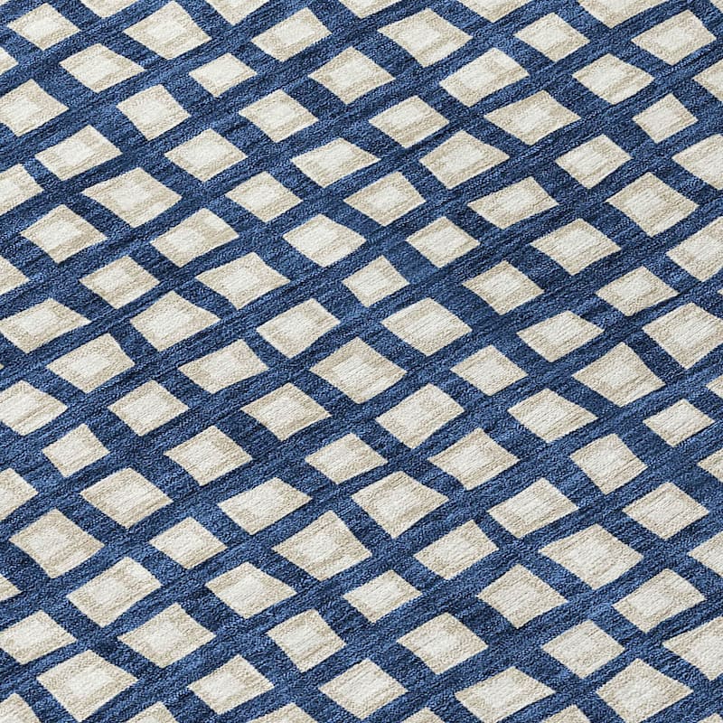 Machine Washable Indoor/ Outdoor Chantille Squares Rug