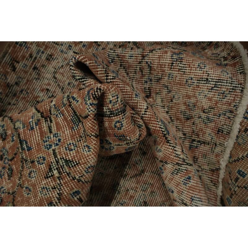 Hand Knotted Oriental 100% Wool Carpet Transitional All-Over Oranges & Rust Anatolian Area Rug - 8' 1'' X 5' 2''