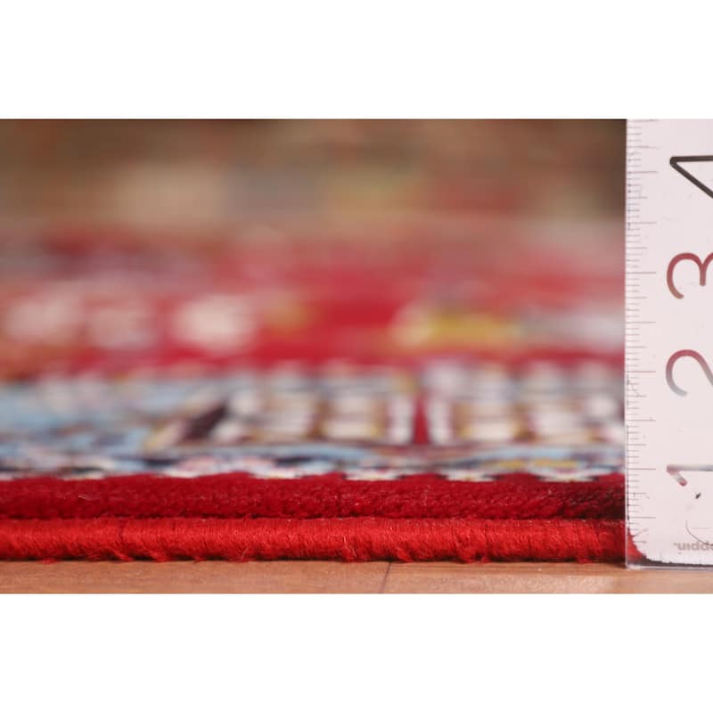 Animals Red Pictorial Kashan Turkish Area Rug Machine Made Carpet - 9'7" x 13'1"